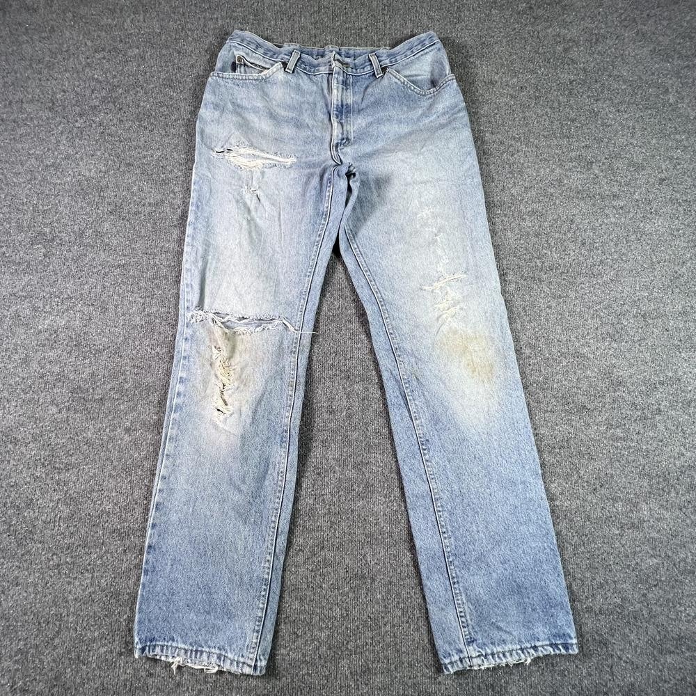 Vintage Riders Straight Jeans Men's 36x34 Blue Denim Faded Workwear 5-Pockets